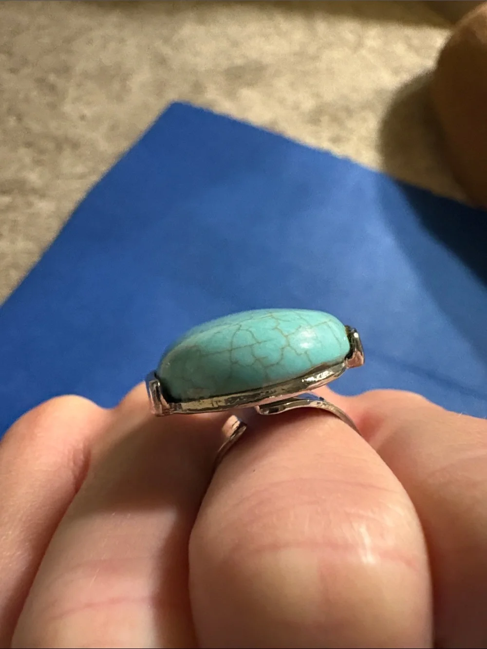 Turquoise Oval cocktail Ring